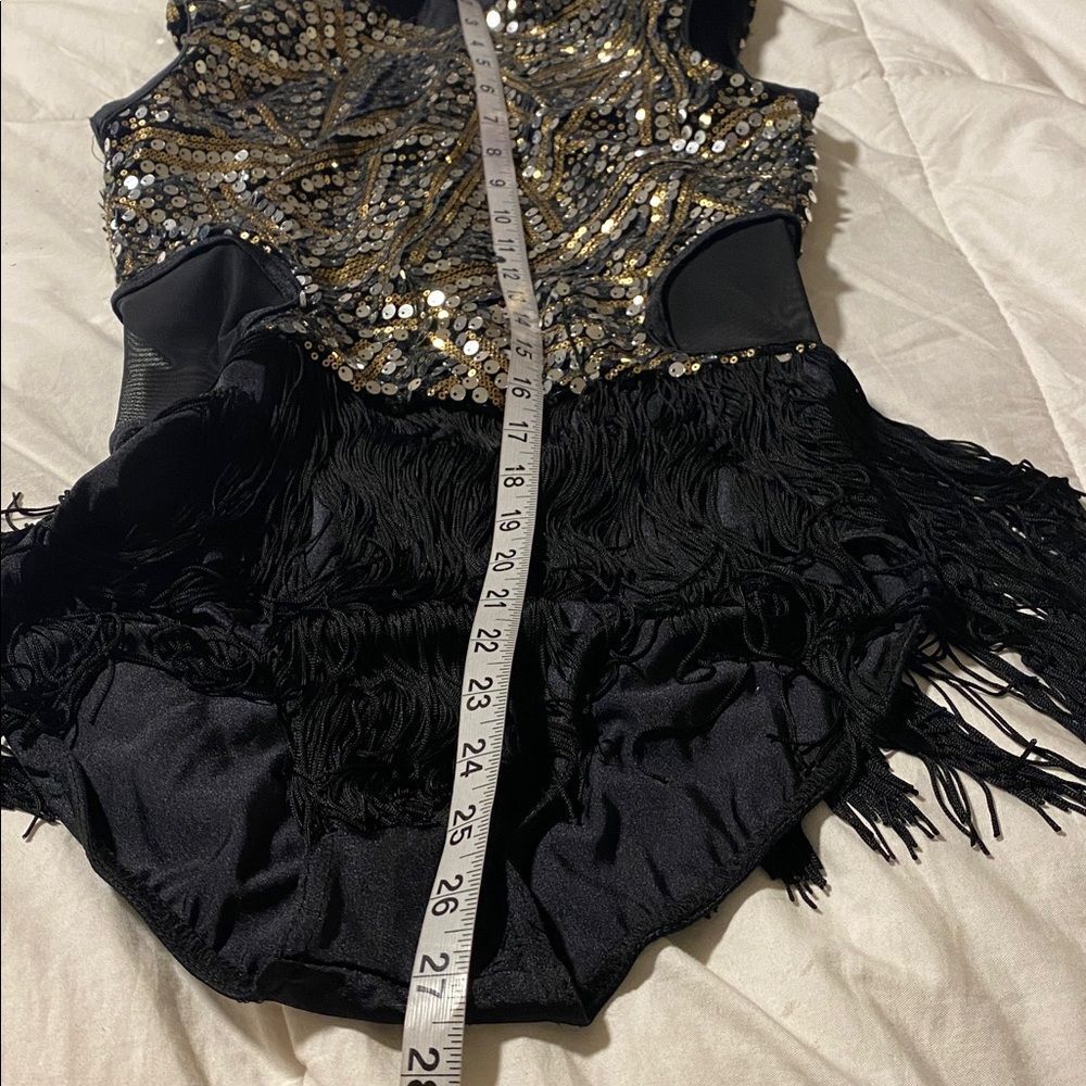 WEISSMAN Dance Costume flapper fringe Plain Fancy
13567 black gold SA-Small adul - Picture 9 of 13